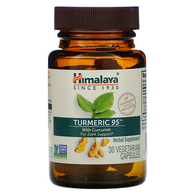 Himalaya Turmeric 95 с куркумином для поддержки суставов, 30 растительных капсул
