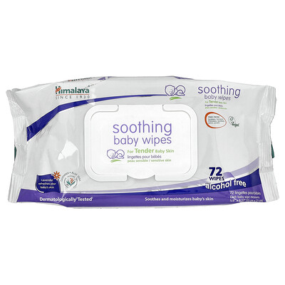 Product Image for Himalaya, Soothing Baby Wipes, Alcohol Free, 72 Wipes