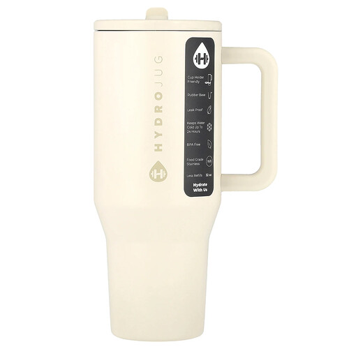 Hydrojug Traveler Tumbler, Cream, 32 oz