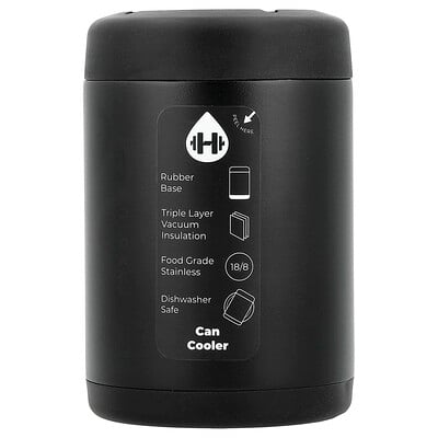 Product Image for HydroJug, Standard Can Cooler, Black, 12 oz