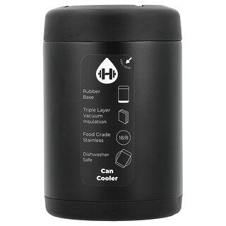 HydroJug, Standard Can Cooler, Black, 12 oz