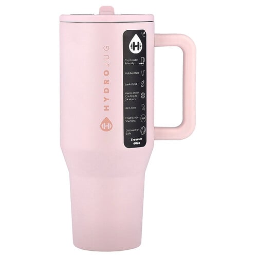 Hydrojug Traveler Tumbler, Pink Sand, 40 oz
