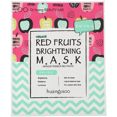 Huangjisoo Red Fruits Brightening Mask, 1 Sheet, 25 ml