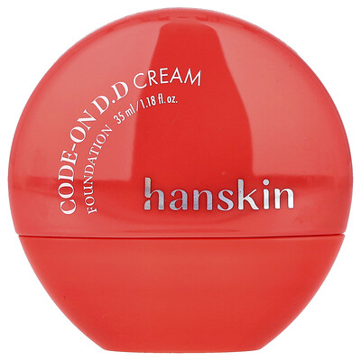 Hanskin, Code-On D.D Cream Foundation, 21N Light Beige, 1.18 fl oz (35 ml)