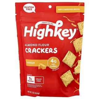 HighKey, Almond Flour Crackers, Cheddar, 2 oz (56.6 g)