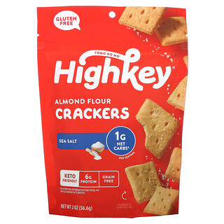 HighKey, Almond Flour Crackers, Sea Salt, 2 oz (56.6 g)