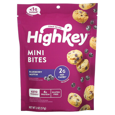 HighKey Mini Bites, кексы с голубикой, 57 г (2 унции)
