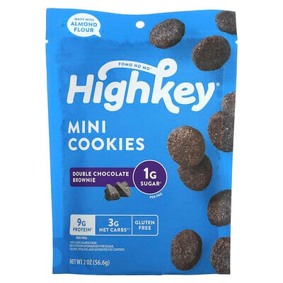 HighKey Mini Cookies Double Chocolate Brownie 2 oz (56.6 g)