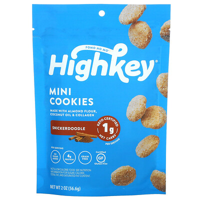 Купить HighKey Мини-печенье, сникердудл, 56, 6 г (2 унции)