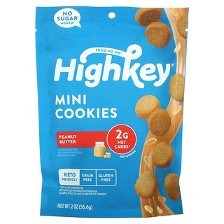 HighKey, Mini Cookies, арахисовая паста, 56,6 г (2 унции)