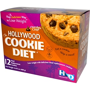 Hollywood Diet, Диетические шоколадные печенья - заменители еды для похудения, 12 печений