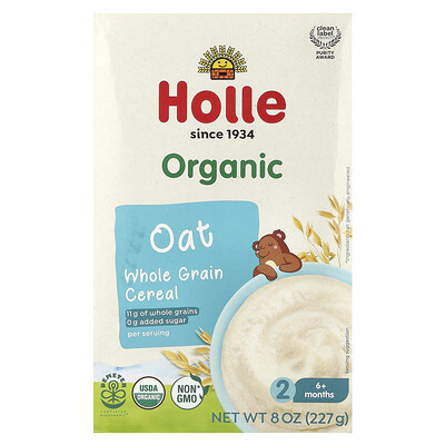 Holle, Cereal integral de avena orgánica, 6 meses en adelante, 227 g (8 oz)