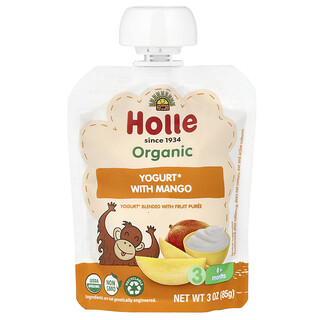 Holle, Yogur orgánico con mango, 8 meses en adelante, 85 g (3 oz)