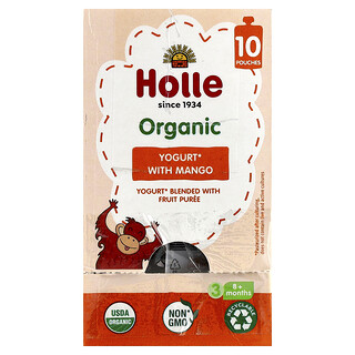 Holle, Organic Yogurt With Mango, Bio-Joghurt mit Mango, ab 8 Monaten, 10 Beutel, je 85 g (3 oz.).