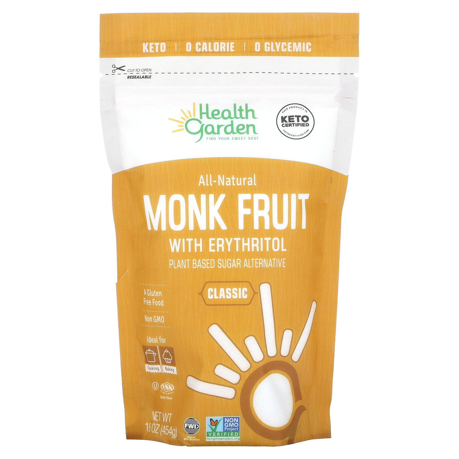 Health Garden All Natural Monk Fruit With Erythritol Plant Based