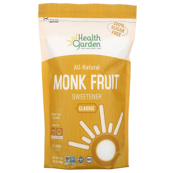 Health Garden, All-Natural Monk Fruit Sweetener, Classic, 1 lb (453 g)