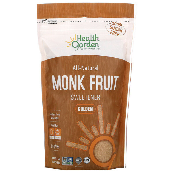 Health Garden‏, All Natural Monk Fruit Sweetener, Golden, 16 oz (453 g)