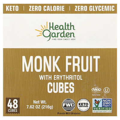 Product Image for Health Garden, Monk Fruit With Erythritol Cubes, 48 Cubes, 7.62 oz (216 g)