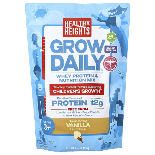 Healthy Heights, Grow Daily™, Molkenprotein & Nährstoff-Mix, für Kinder ab 3 Jahren, Vanille, 616 g