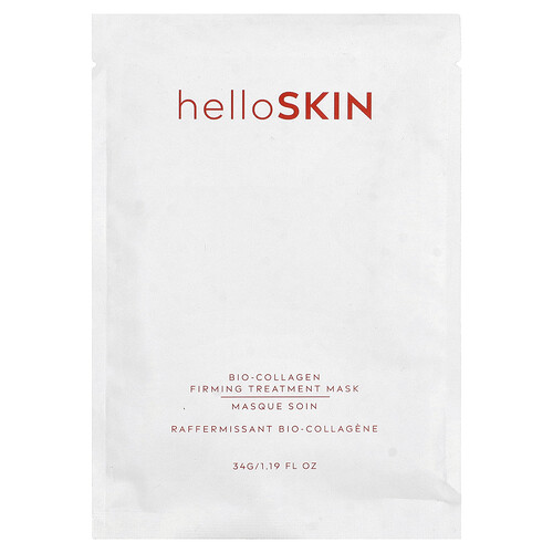 HelloSkin, Bio- Collagen Firming Treatment Beauty Mask, straffende Bio-Kollagen-Behandlung, Beauty-Maske, 1 Tuchmaske, 34 g (1,19 fl. oz.)