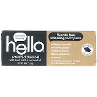Fluoride Free Whitening Toothpaste, Activated Charcoal with Fresh Mint + Coconut Oil, 4 oz (113 g) - изображение