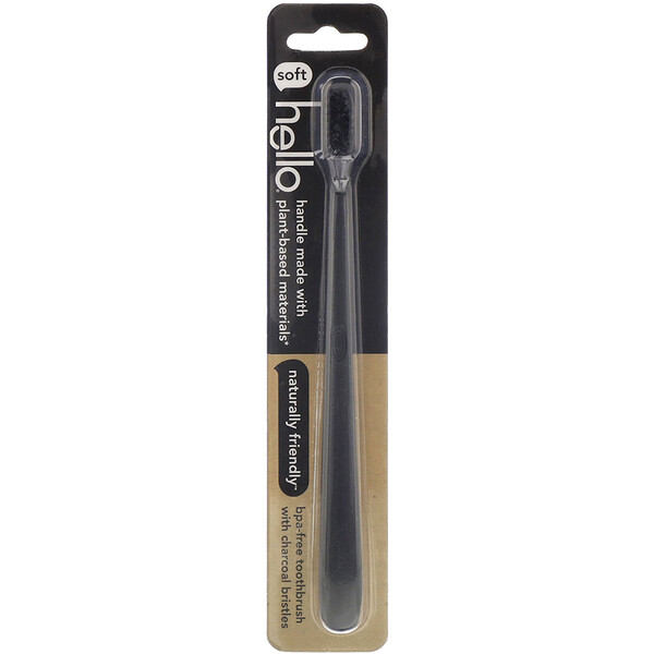Hello, BPA-Free Toothbrush with Charcoal Bristles, 1 Toothbrush
