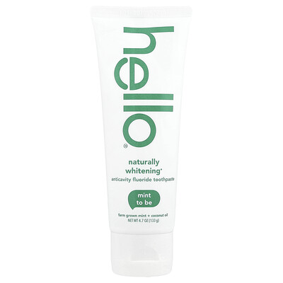 Photos - Toothpaste / Mouthwash Hello Hello, Naturally Whitening Anticavity Fluoride Toothpaste, Mint to Be , 4.7 oz  HLO-02023(133 g)
