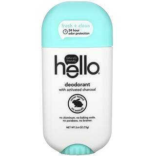 Hello, Deodorant with Activated Charcoal, Fresh + Clean , 2.6 oz (73 g)