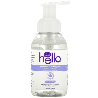 Hello Foaming Hand Wash, Lavender + Eucalyptus, 10 fl oz (295 ml)