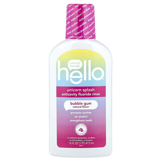 Hello, Risciacquo al fluoro Unicorn Splash Activity, gomma da masticare, 473 ml