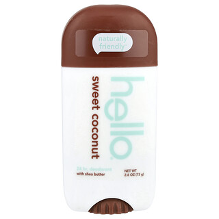 Hello, Deodorante 24 ore con burro di karité, cocco dolce, 73 g
