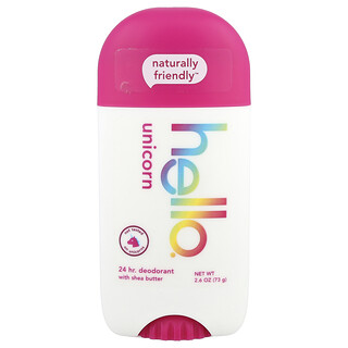 Hello, Deodorante 24 ore con burro di karité, Unicorno, 73 g