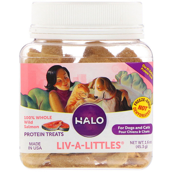 Halo, LivALittles, Protein Treats, 100 Whole Wild Salmon, For Dogs
