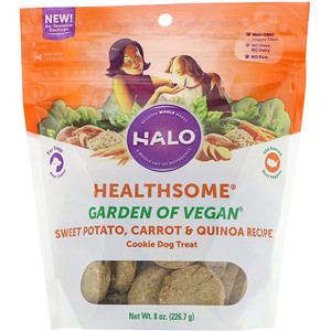 Halo, Healthsome, Garden of Vegan, Cookie Dog Treat, Sweet Potato, Carrot & Quinoa Recipe, 8 oz (226.7 g) отзывы