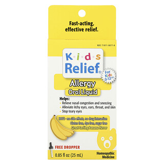 Homeolab USA, Kids Relief®，敏感缓解口服液，0-12 岁，香蕉味，0.85 液量盎司（25 毫升）