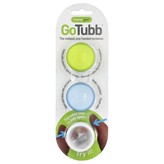 Humangear, GoTubb® 容器，透明，绿色，蓝色，3 个装