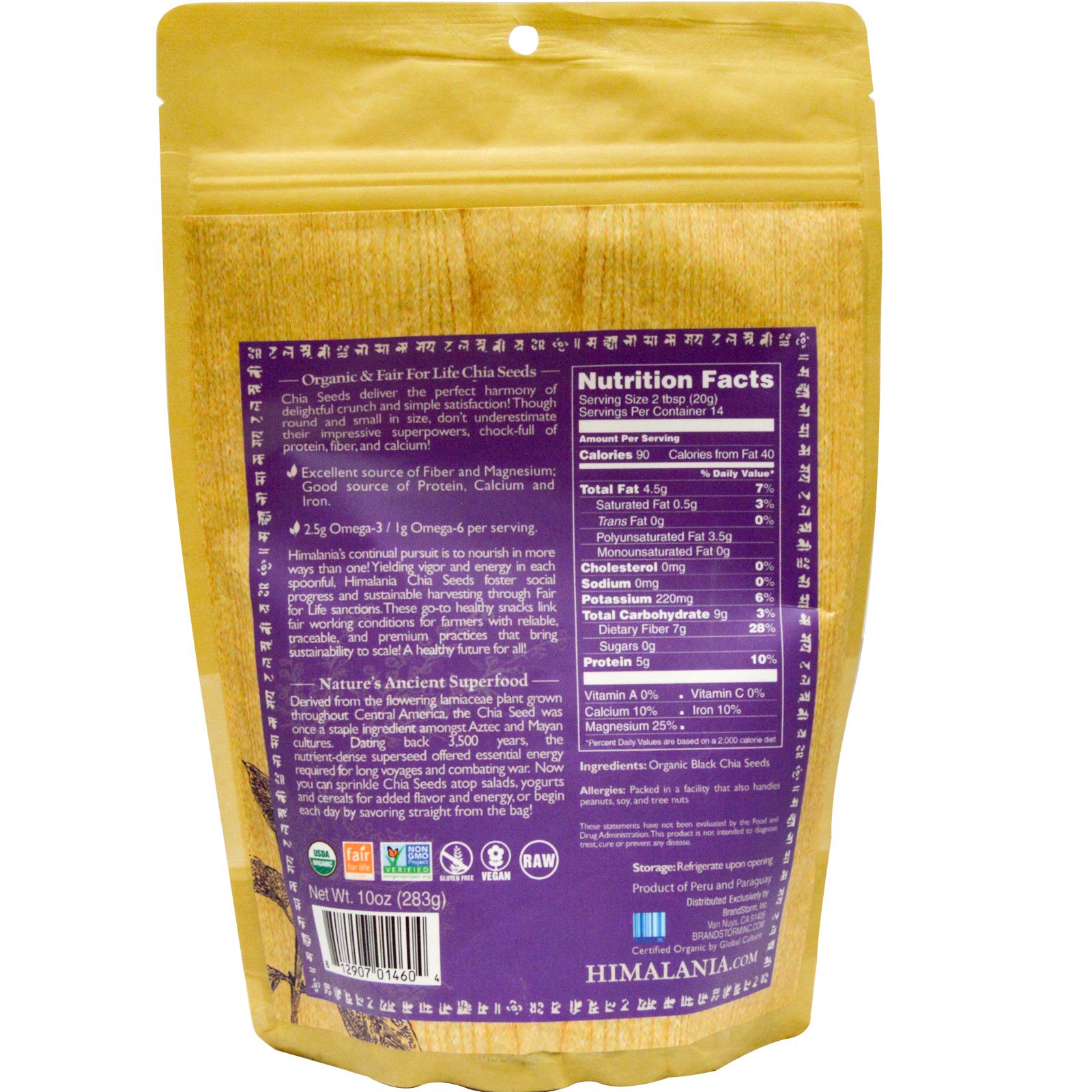 Himalania, Organic & Fair Trade Black Chia Seeds, 10 oz ...