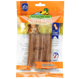 Himalayan Pet Supply, Himalayan Dog Chew, Churro, Soft, Peanut Butter, 4 oz (113.3 g)