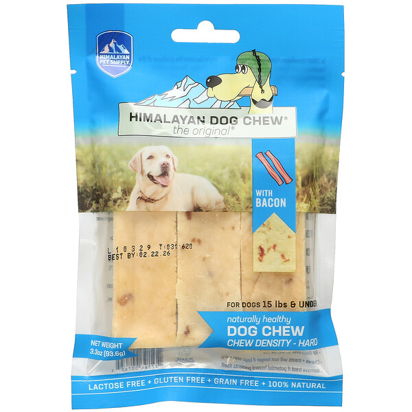 Himalayan Dog Chew, Hard, For Dogs 15 lbs & Under, Bacon, 3.3 oz (93.6 g)