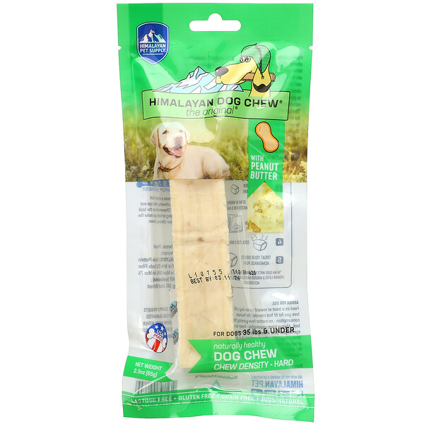Himalayan Pet Supply, Himalayan Dog Chew, Hard, For Dogs 35 lbs & Under, Peanut Butter, 2.3 oz (65 g)