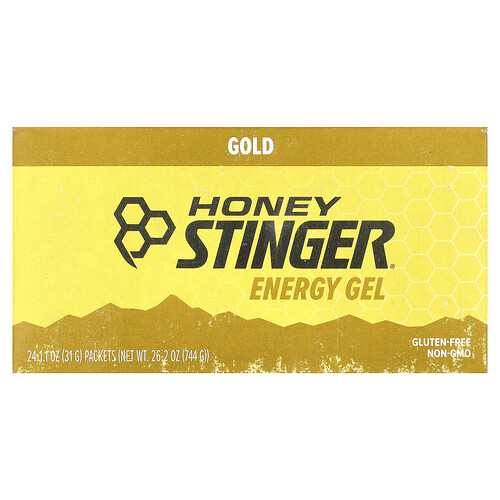 Honey Stinger Energy Gel, Gold, 24 Packets, 1.1 oz (31 g) Each
