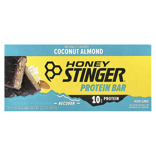 Honey Stinger, Barrita proteica, Coco y almendra, 15 barritas, 42 g (1,5 oz) cada una
