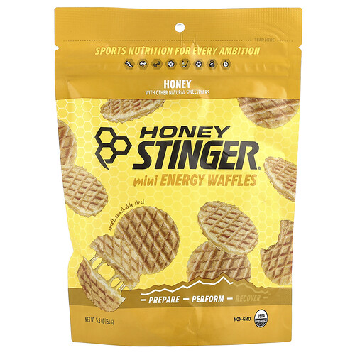 Honey Stinger Mini Energy Waffles, Honey, 5.3 oz (150 g)