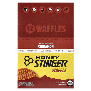 Honey Stinger, Waffle energético, Canela, 12 waffles, 30 g (1,06 oz) cada uno