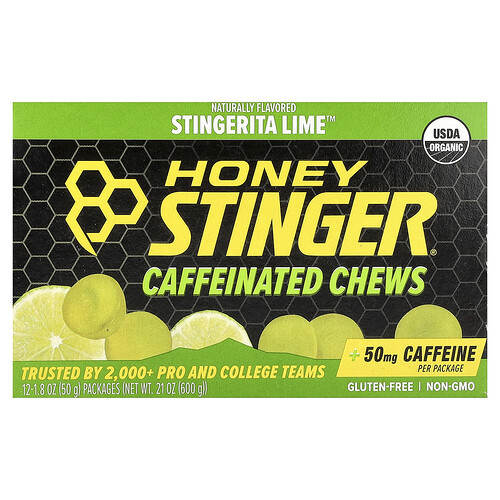 Honey Stinger, Caffeinated Chews, Stingerita Lime™, 12 Packets, 1.8 oz (50 g) Each