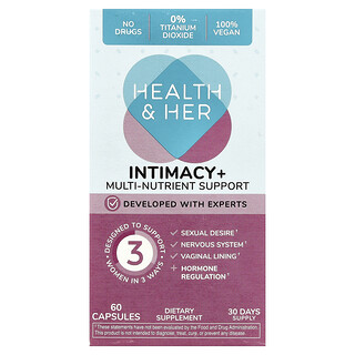 Health and Her, Intimacy+, Multi-Nutriënten Ondersteuning, 60 Capsules