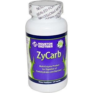 Houston Enzymes, ZyCarb, мультиэнзимы, 120 капсул