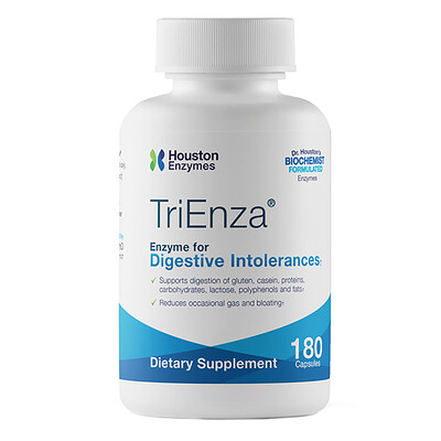 Houston Enzymes TriEnza, ферменты помогающие при пищевой непереносимости, 180 капсул