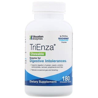 Houston Enzymes, إنزيم لعلاج عدم التقبل الهضمي TriEnza Chewable، عدد 180 قرص قابل للمضغ