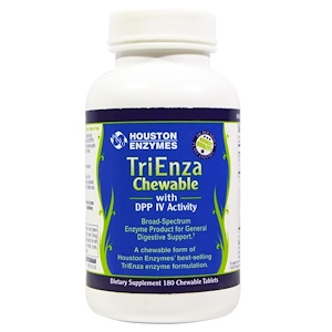 Houston Enzymes, TriEnza Chewable with DPP IV Activity, 180 Chewable Tablets